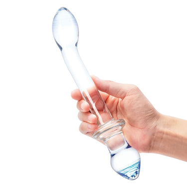 Dual Ended Glass Dildo - 9.5 Inch Curved Design for G-Spot & Anal Pleasure